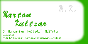 marton kultsar business card